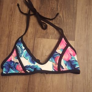 Tropical Print Bikini Top